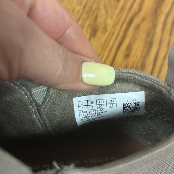 Toms Deia ankle bootie soft suede wool taupe beige block low heel zipper 6 - Picture 12 of 16